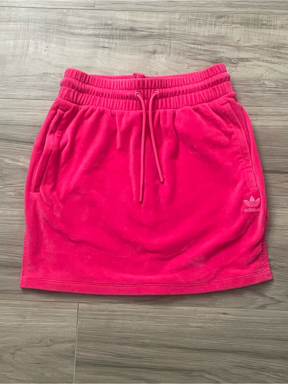 Hot pink Velour Adidas Mini Skirt